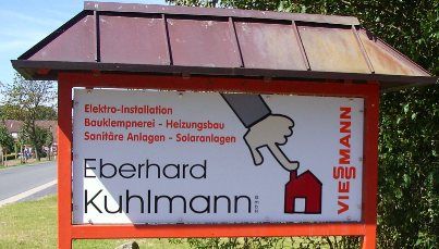 Eberhard Kuhlmann GmbH Heizung Elektro Großheide Schild